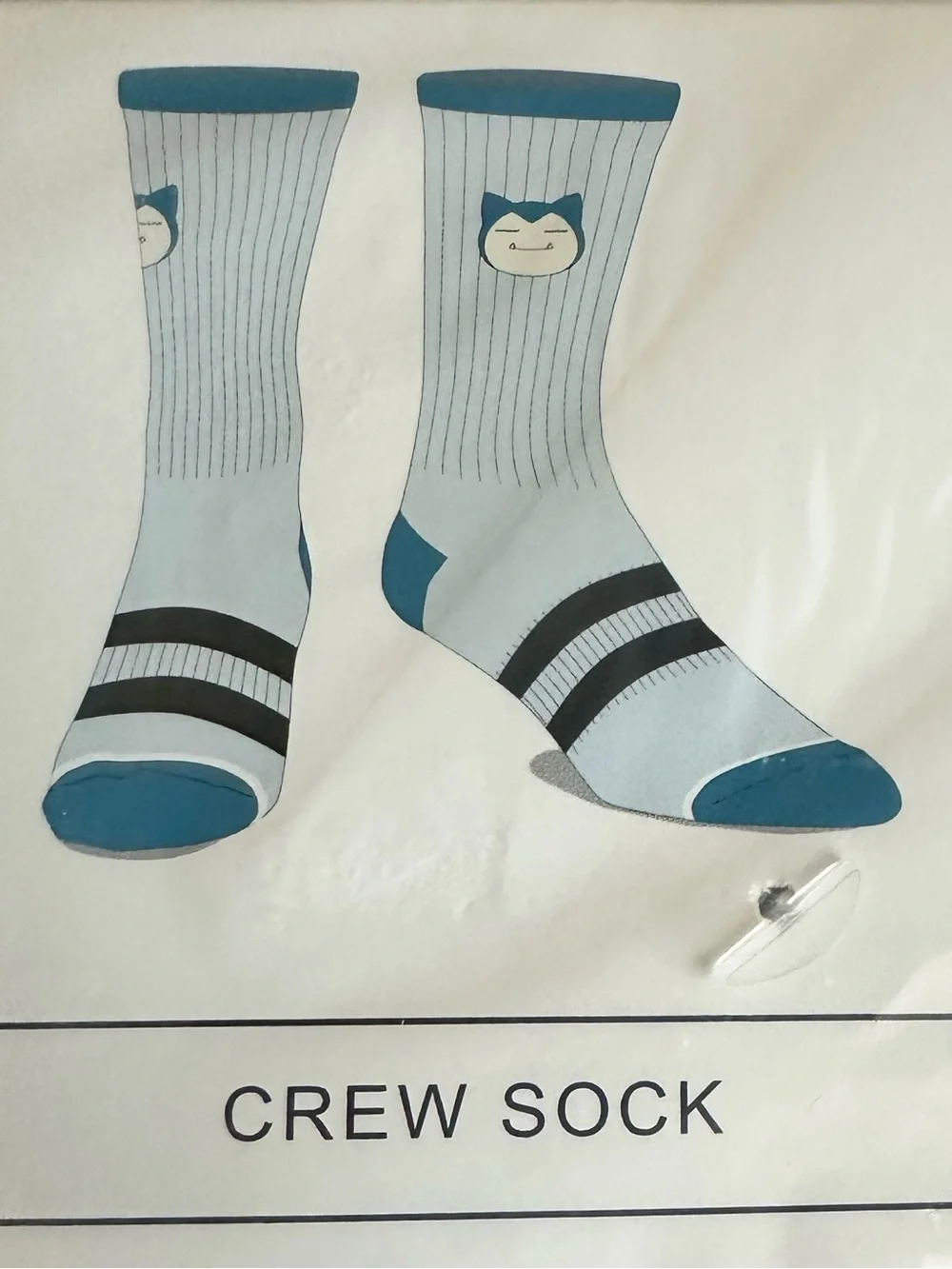NWT Bioworld Pokemon Light Blue Crew Socks - Sock Size 10-13